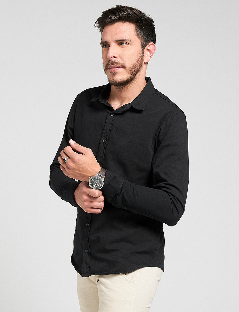 Camisa manga larga negra