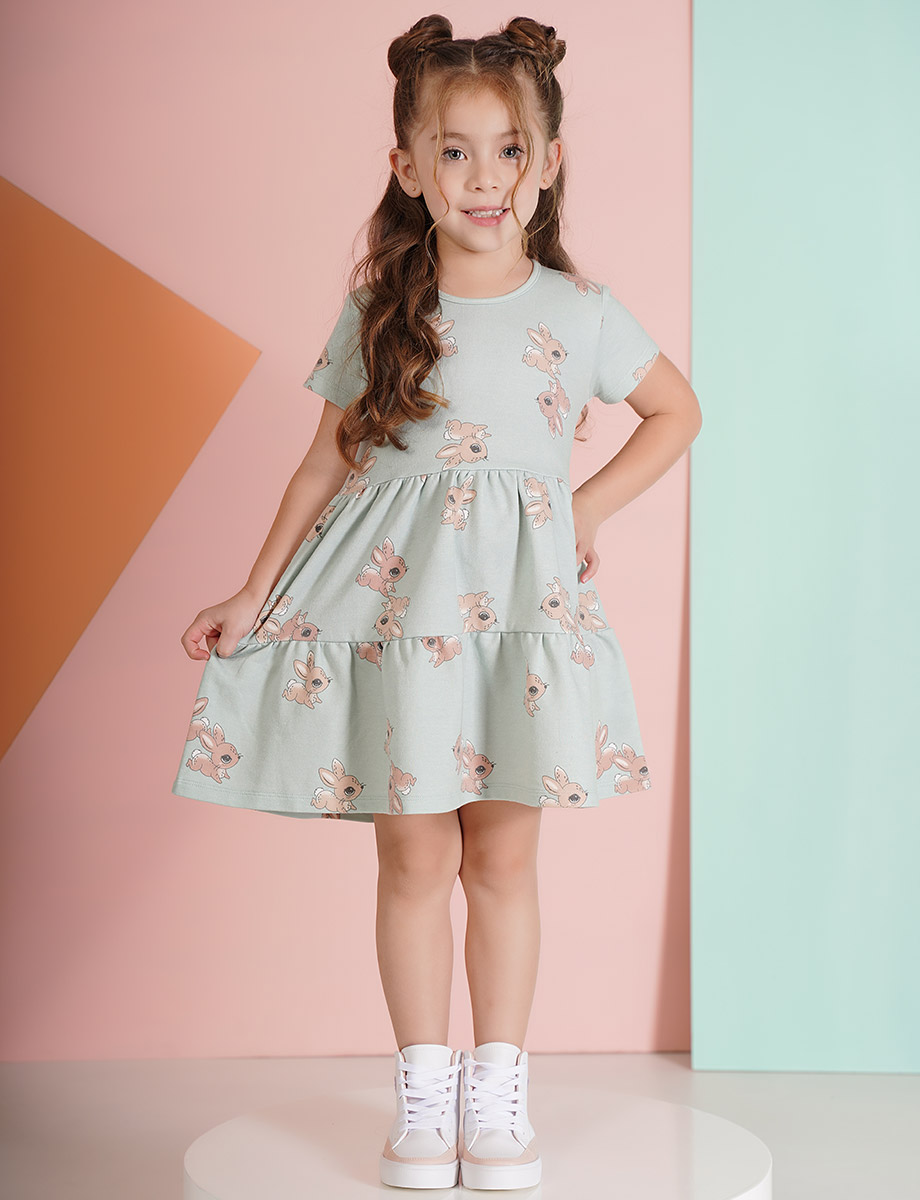 Vestido Conejos manga corta