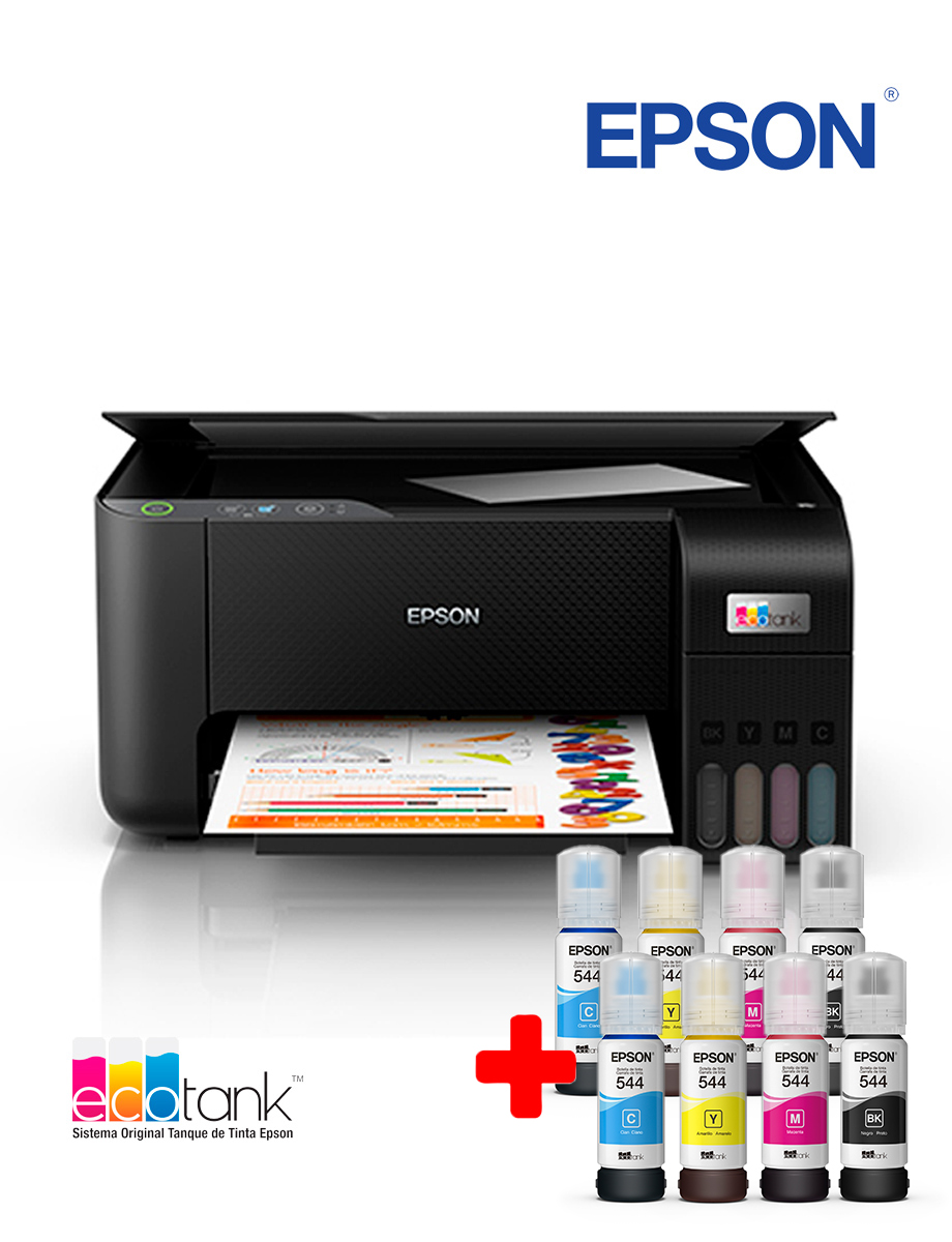 Impresora multifuncional 3 en 1 Epson + 2 Juegos de Tintas