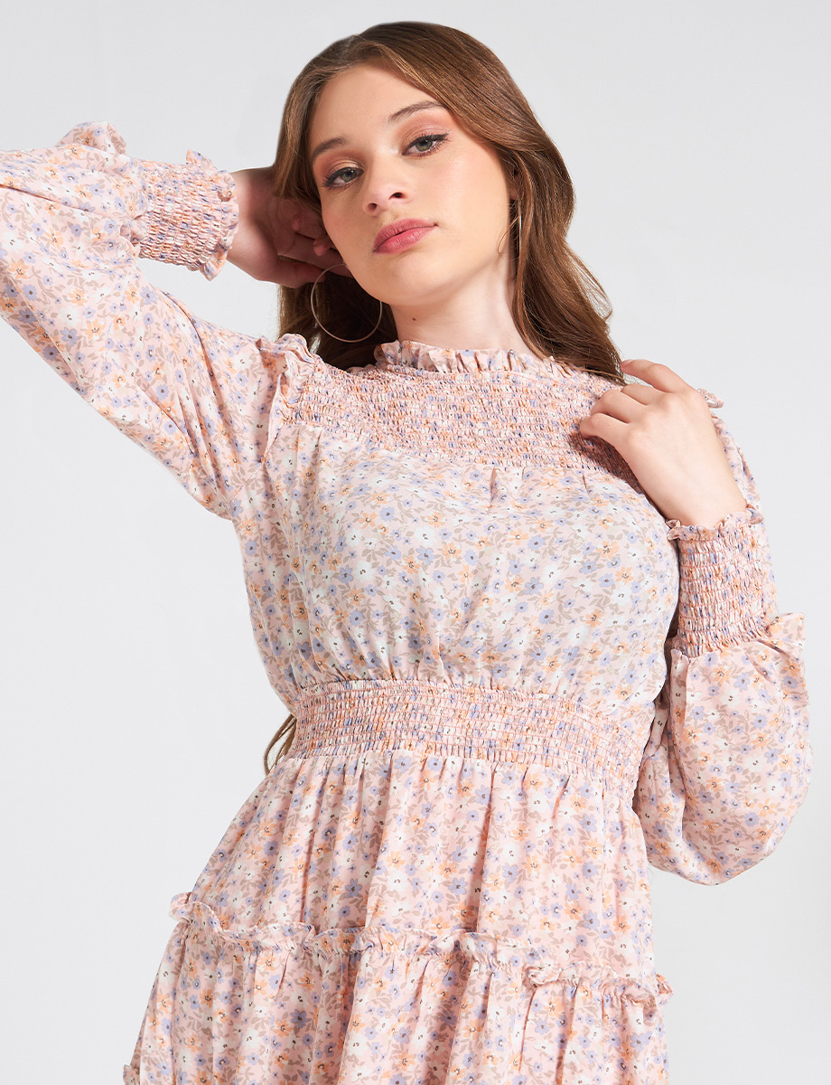 Vestido Corto Con Nido De Abeja FALDAS Y VESTIDOS FALDAS Y VESTIDOS vestido-corto-con-nido-de-abeja-faldas-y-vestidos-faldas-y-vestidos