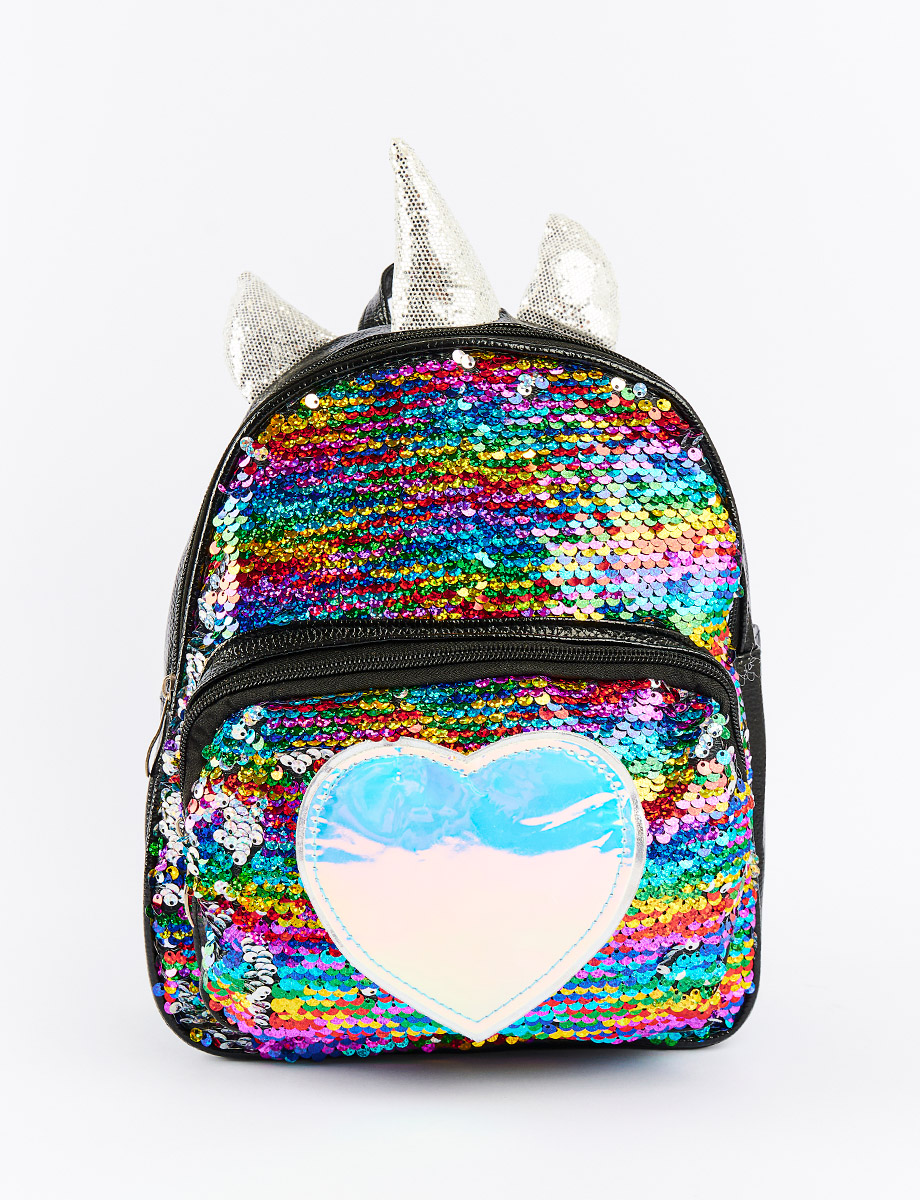 Mochila unicornio lentejuelas colores