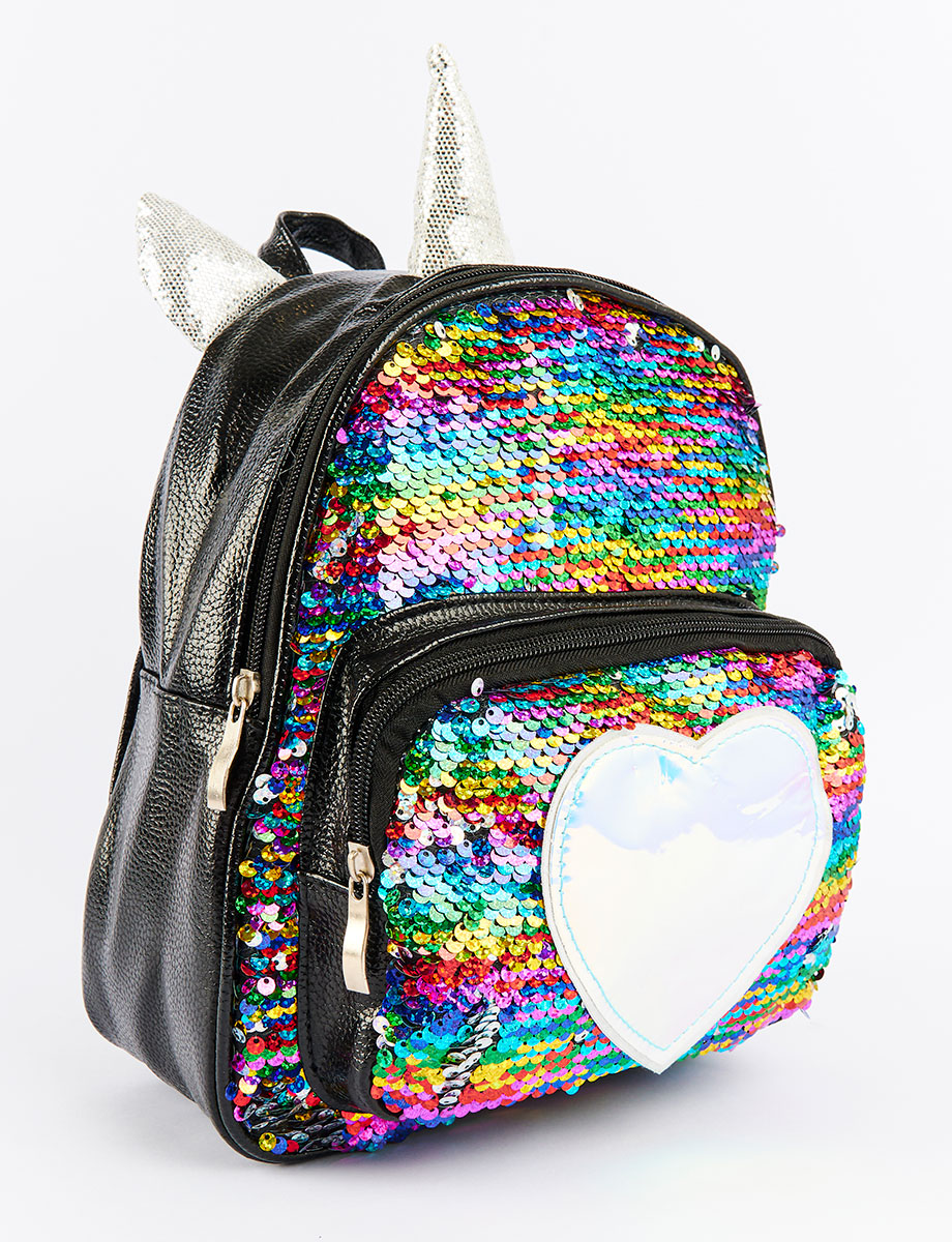 Mochila unicornio lentejuelas colores
