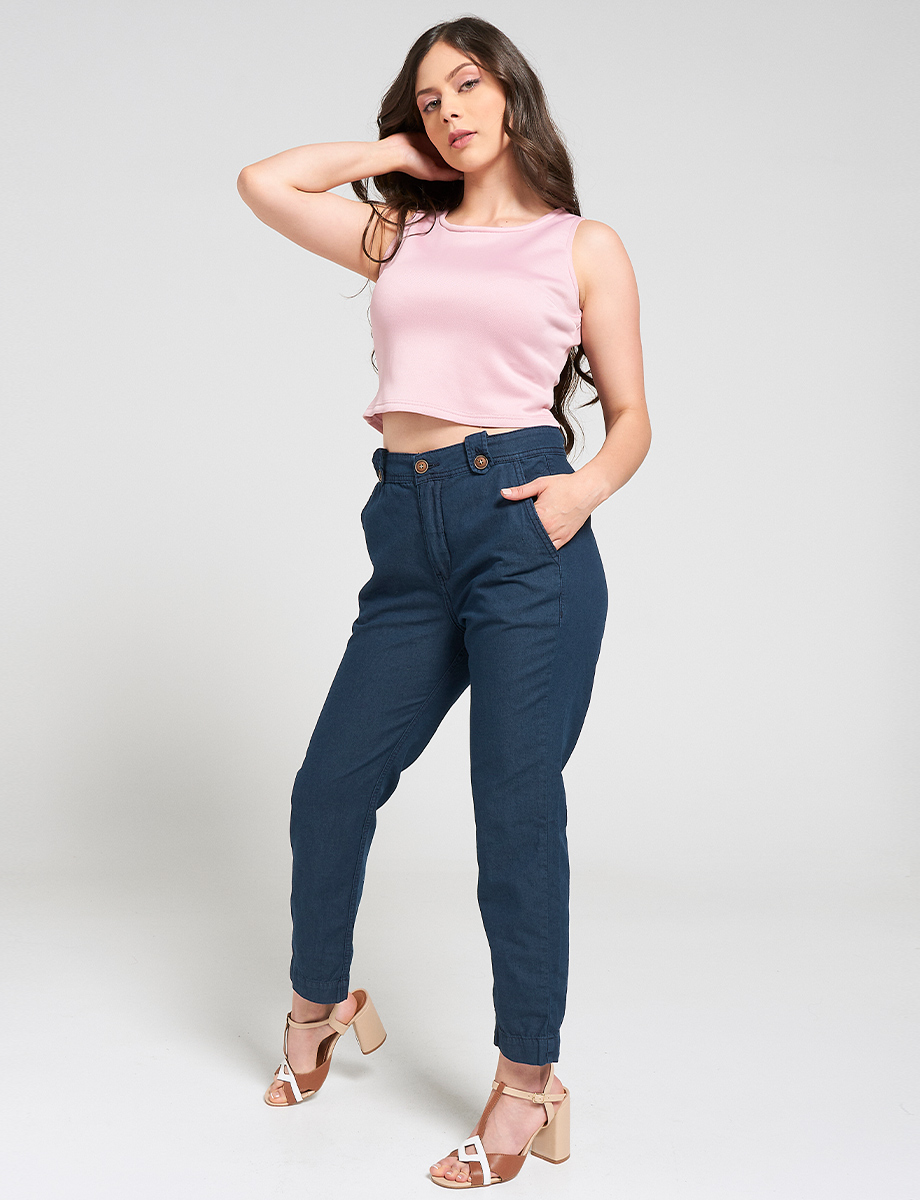 Pantalón tencel basta recta