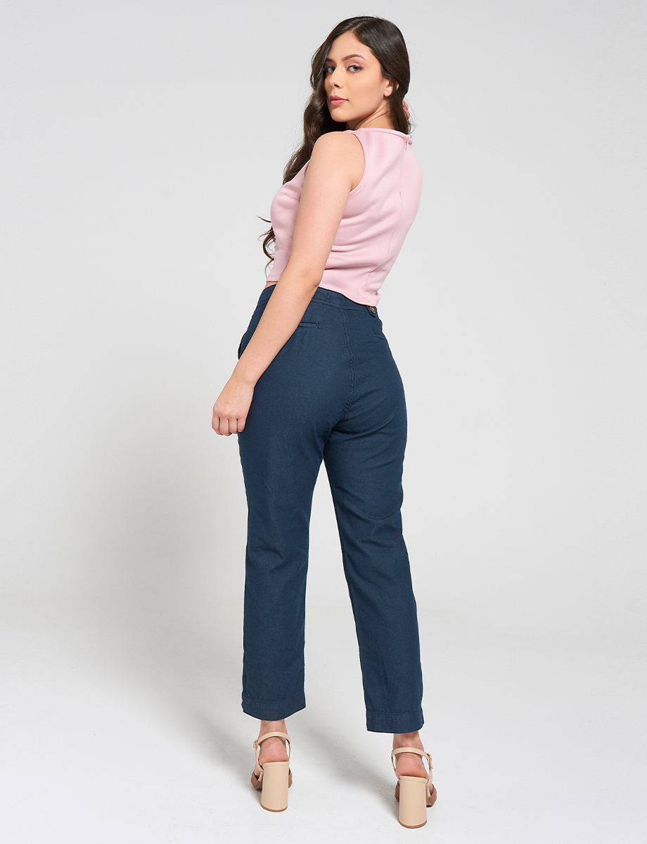 Pantalón tencel basta recta