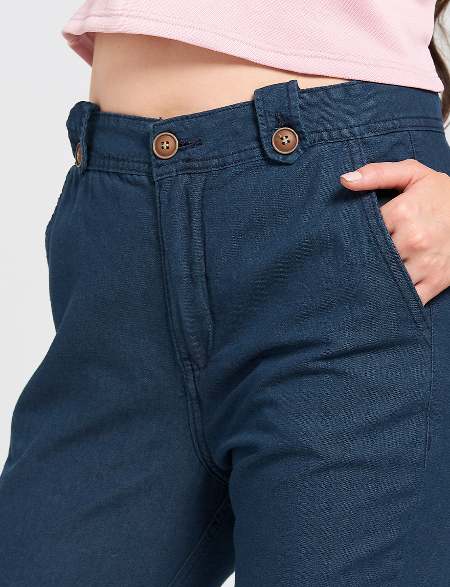 Pantalón tencel basta recta