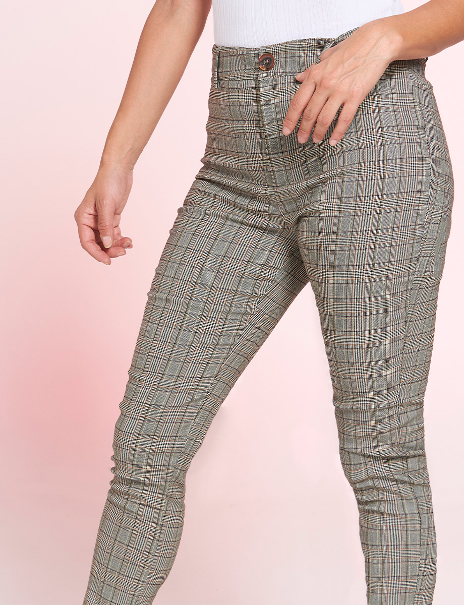 Pantalón a Cuadros Café