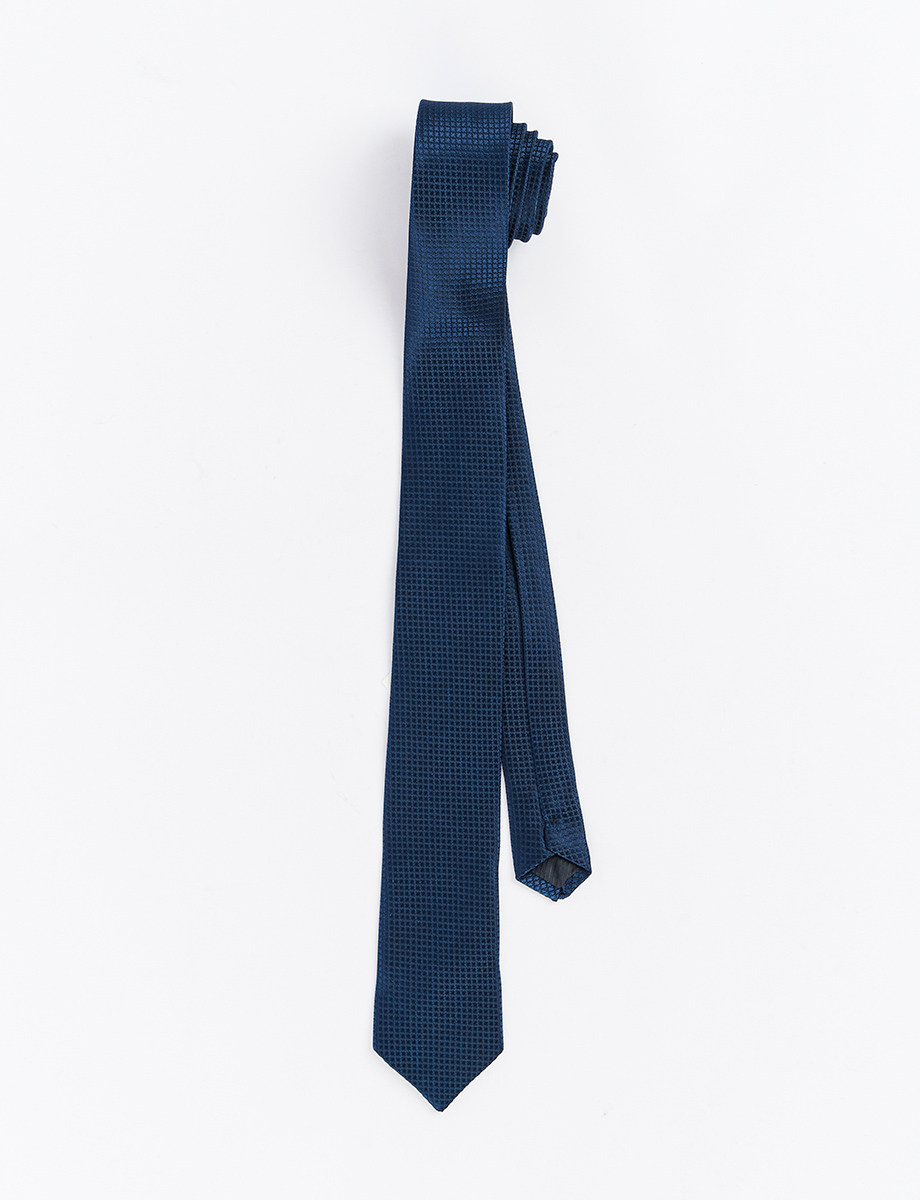 Corbata cuadros azul marino