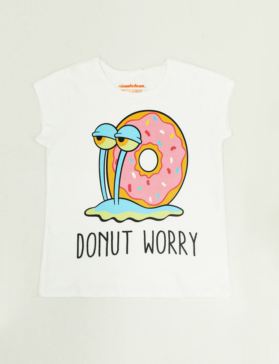 Camiseta pre Donut Worry Blanca