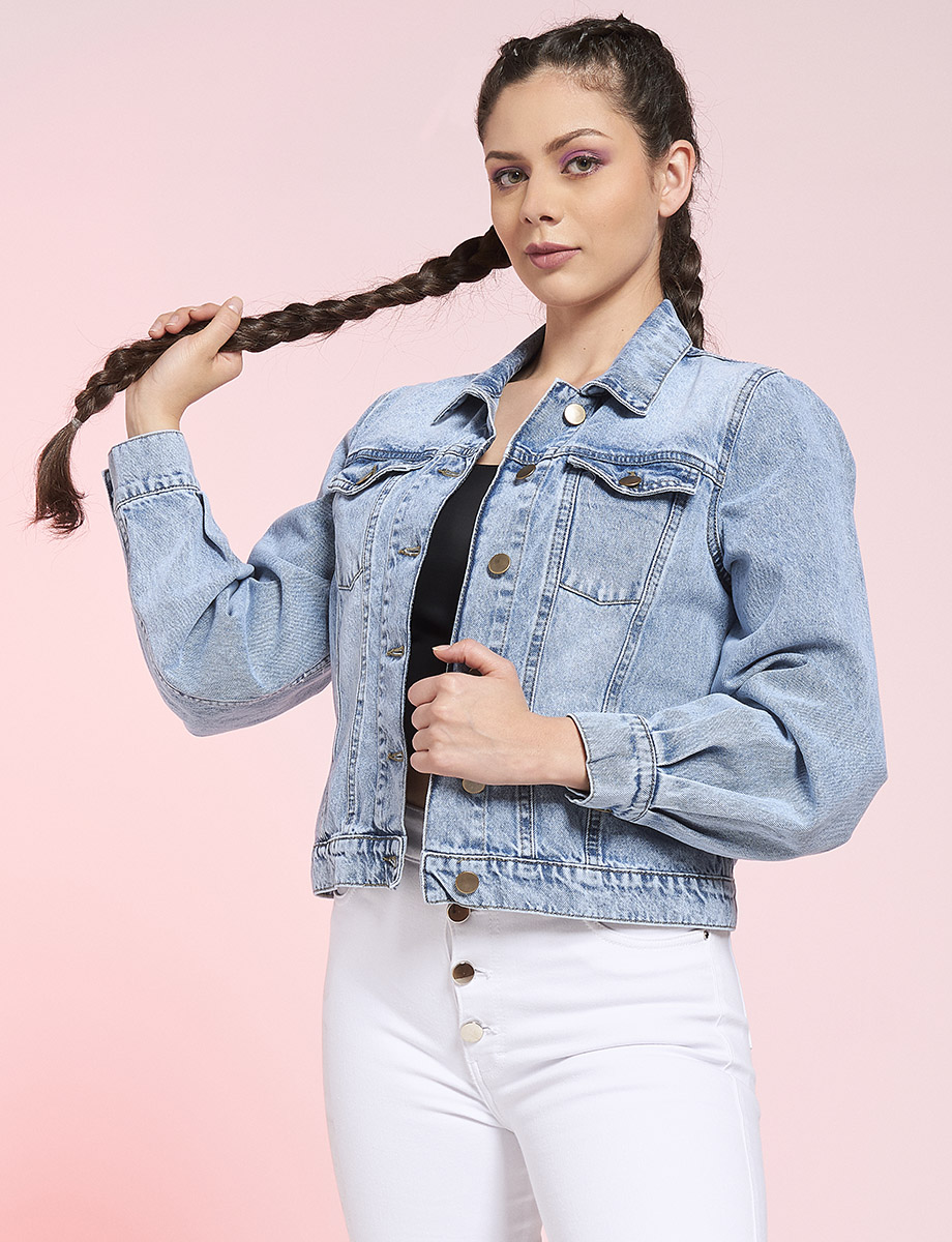 Chaqueta denim azul claro