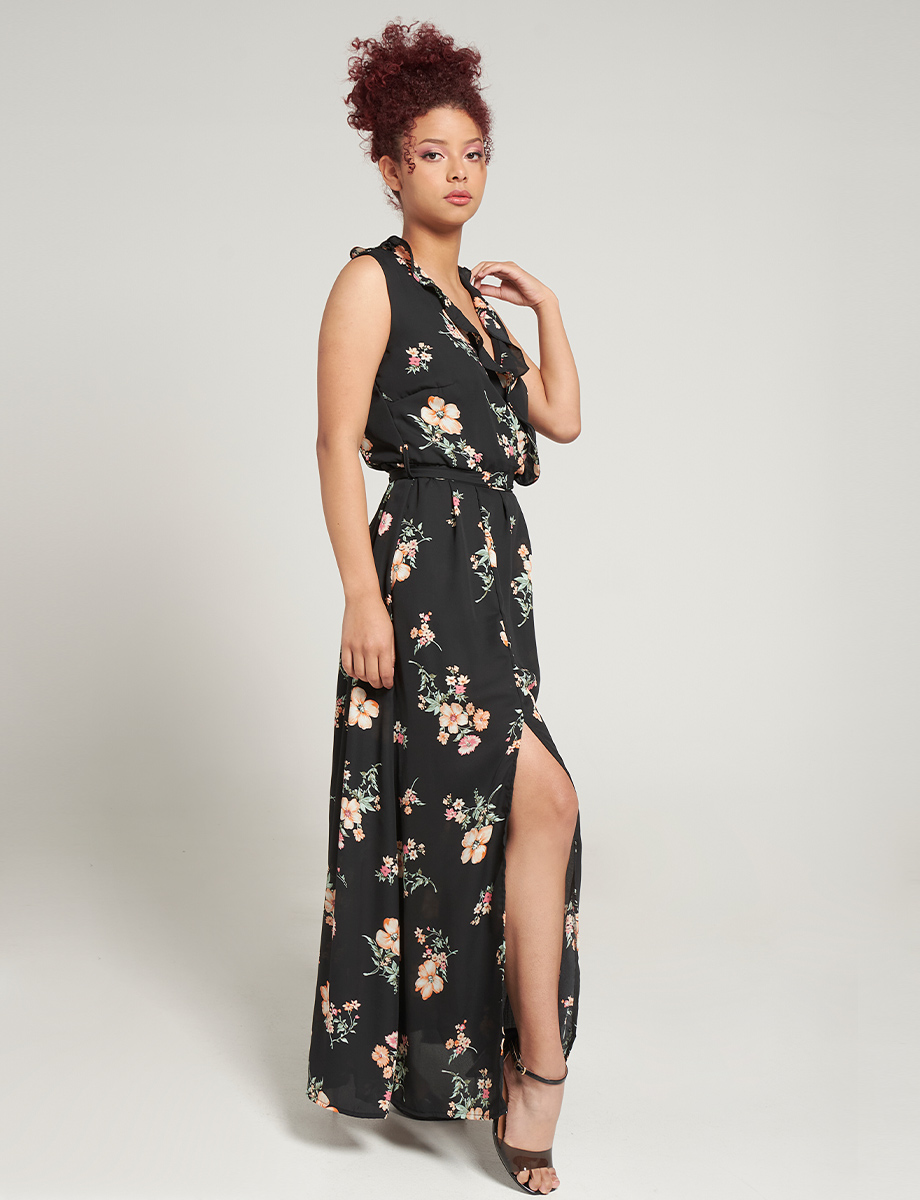 Vestido floreado Manga sisa