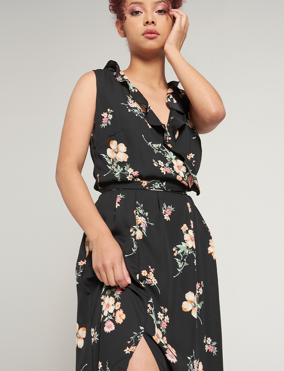 Vestido floreado Manga sisa