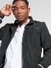 Chaqueta Bomber en poliéster negro/blanco