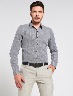 Camisa mini cuadros gris