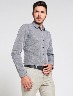 Camisa mini cuadros gris