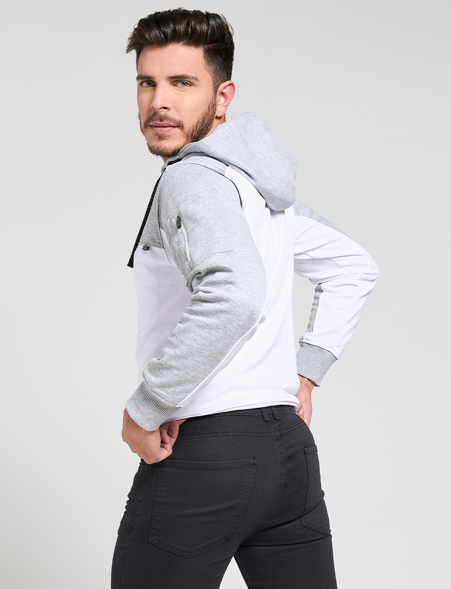 Chompa Varcity Chompa combinada gris-blanco | CHAQUETAS Y ABRIGOS | CHOMPAS Y ...