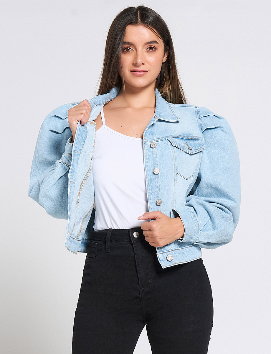 Chaqueta Denim Manga Bombacha