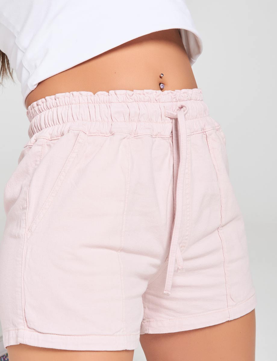 Short Arruchado con cordón unicolor