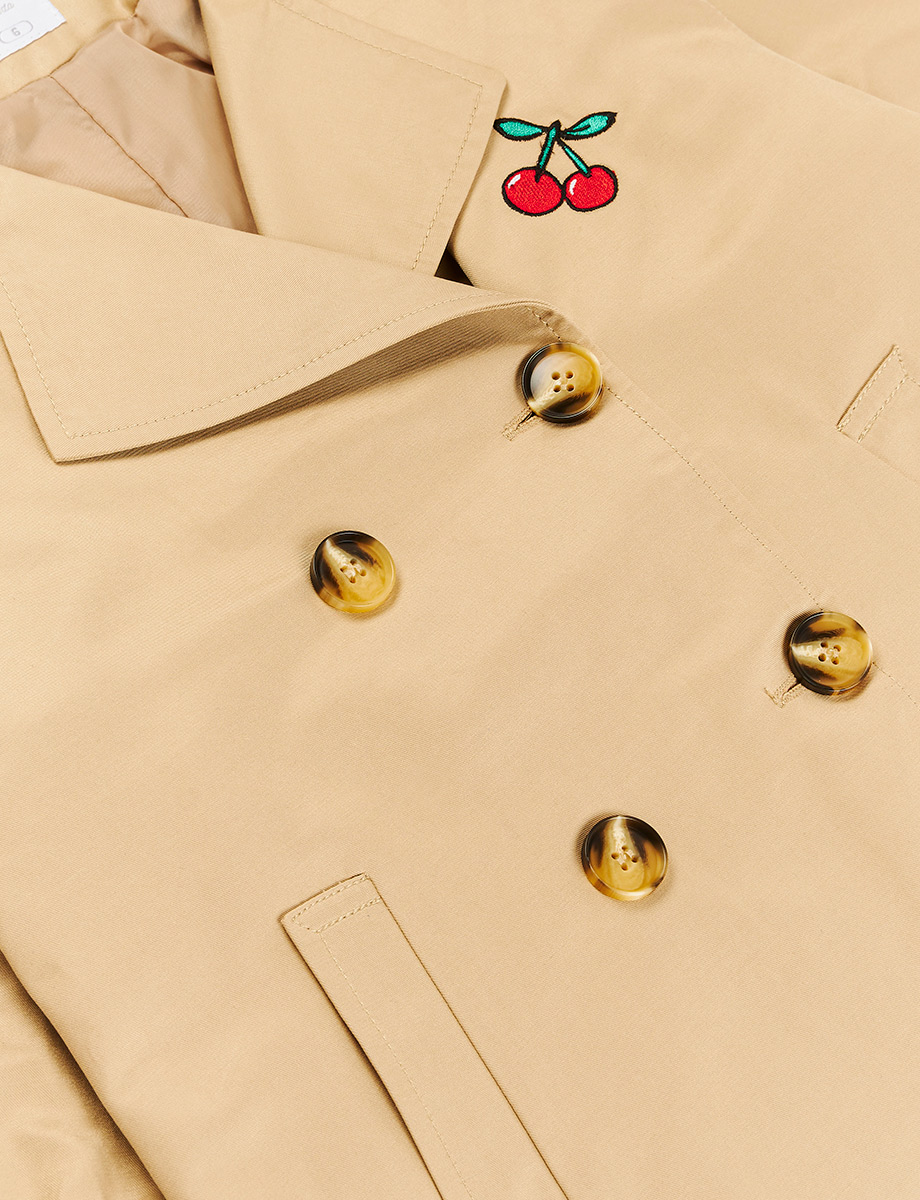 Abrigo Cerezas Nylon Beige