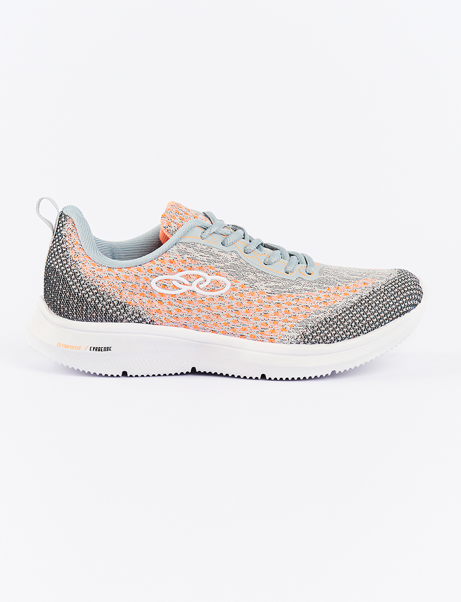 Sneaker con cordones gris-coral