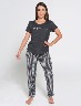 Pijama Camiseta + Pantalón Negro/Gris