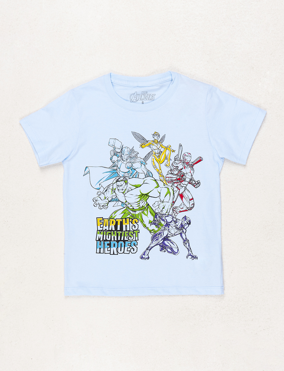 Camiseta esc Avengers Celeste