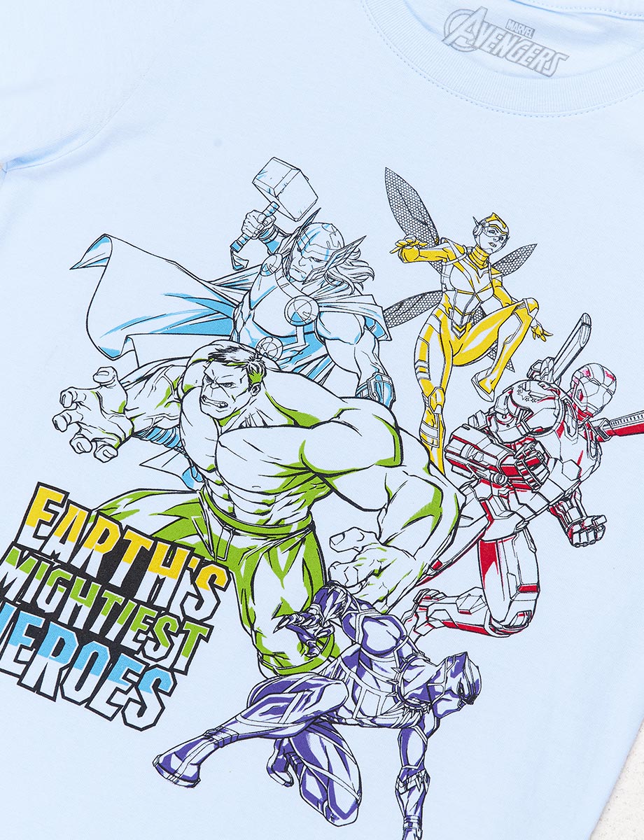 Camiseta pre Avengers Celeste