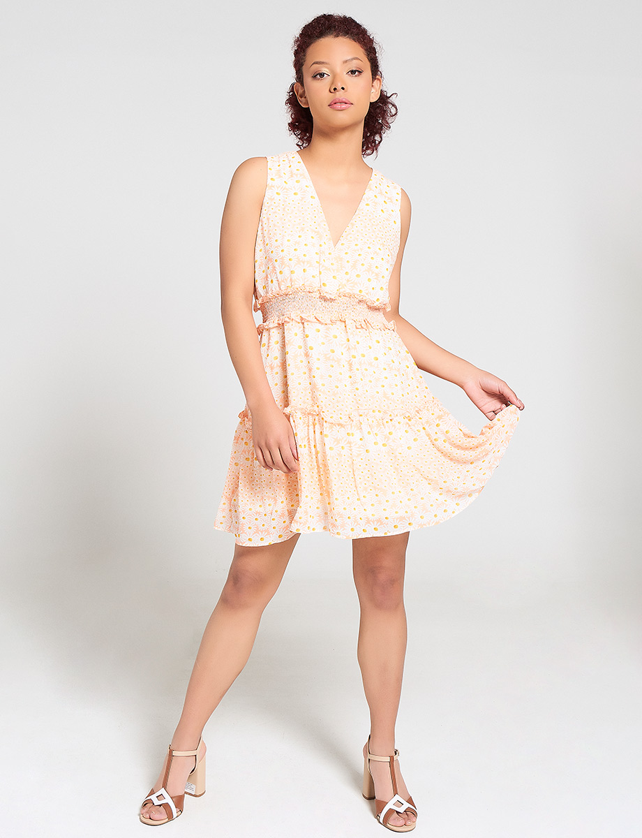 Vestido con Vuelos Naranja