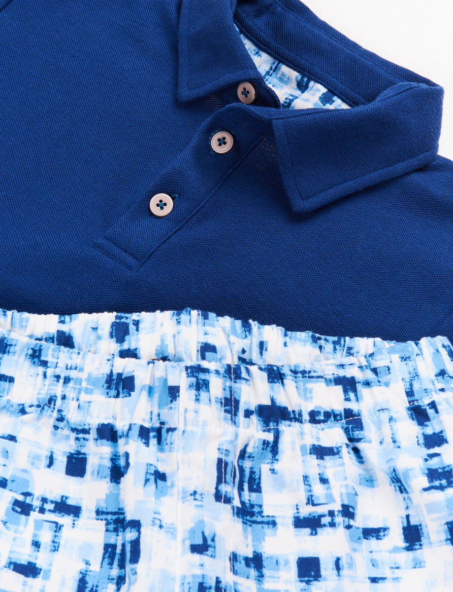 Conjunto polo-short azul