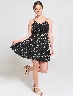 Vestido Estampado Flores Negro