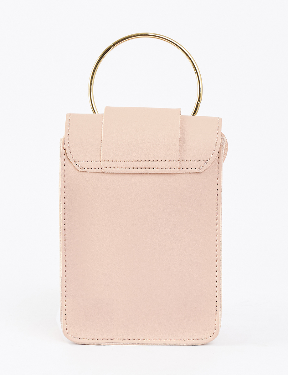 Cartera Rosada con Aplique Dorado