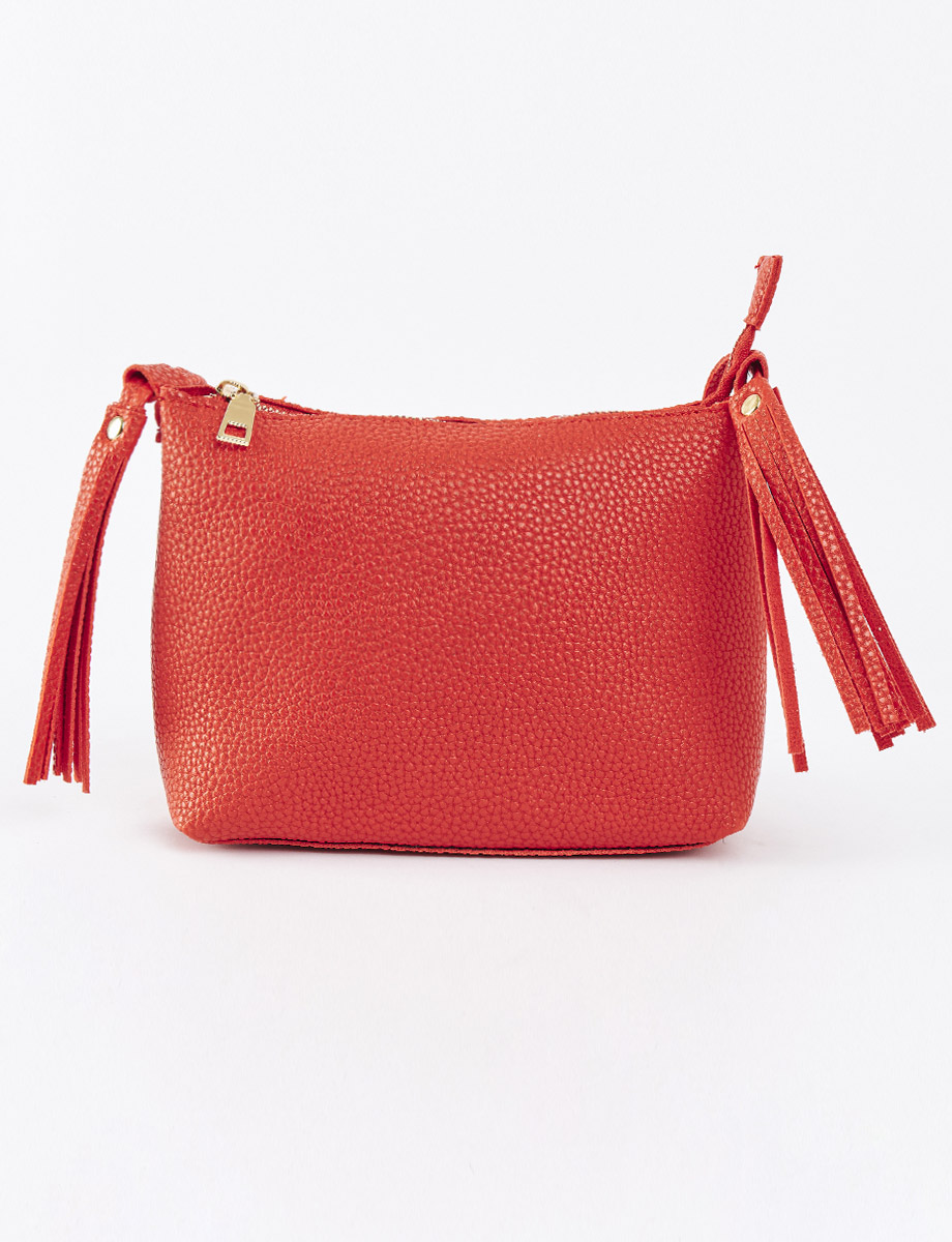 Cartera con Flecos Roja