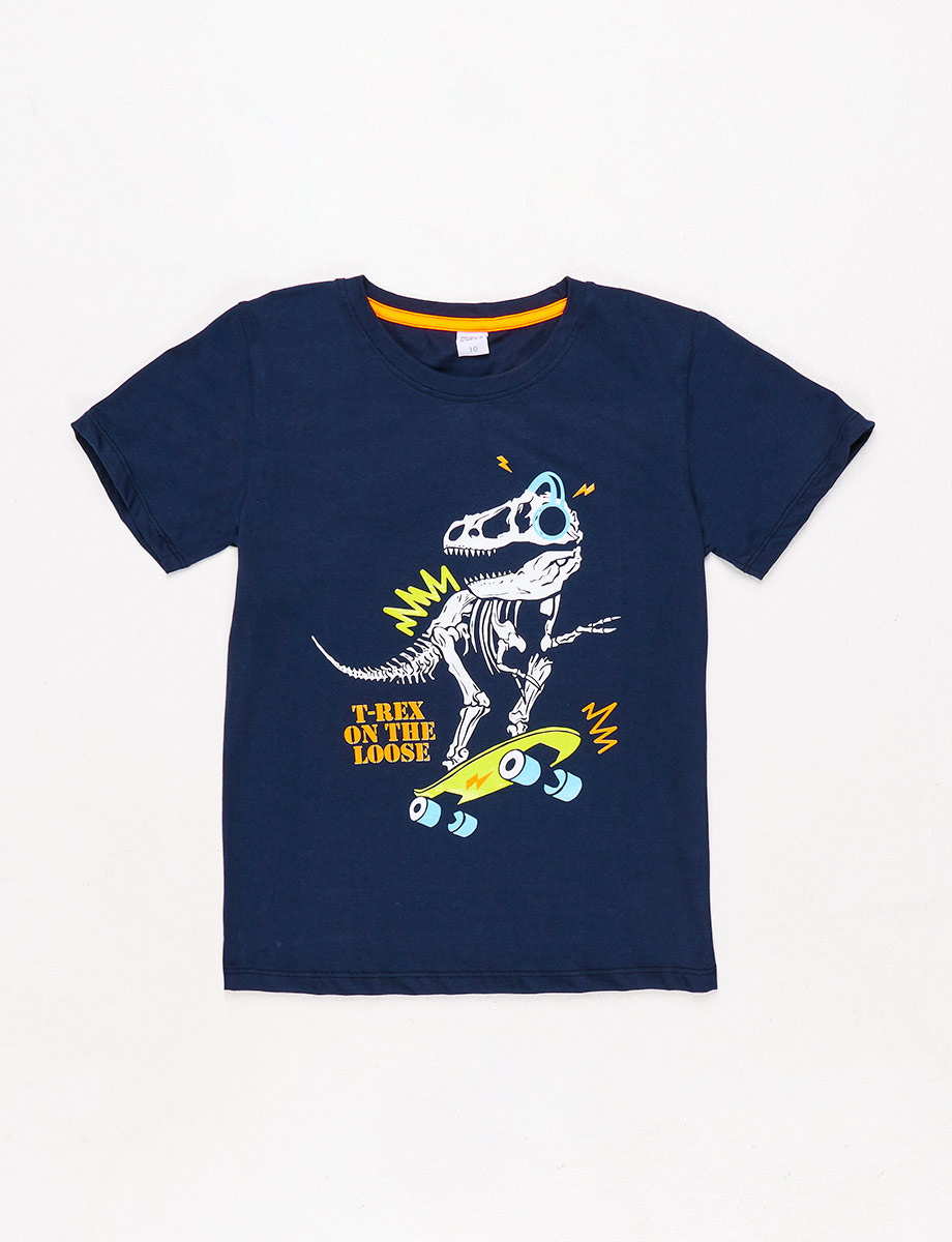 Camiseta T-Rex azul marino