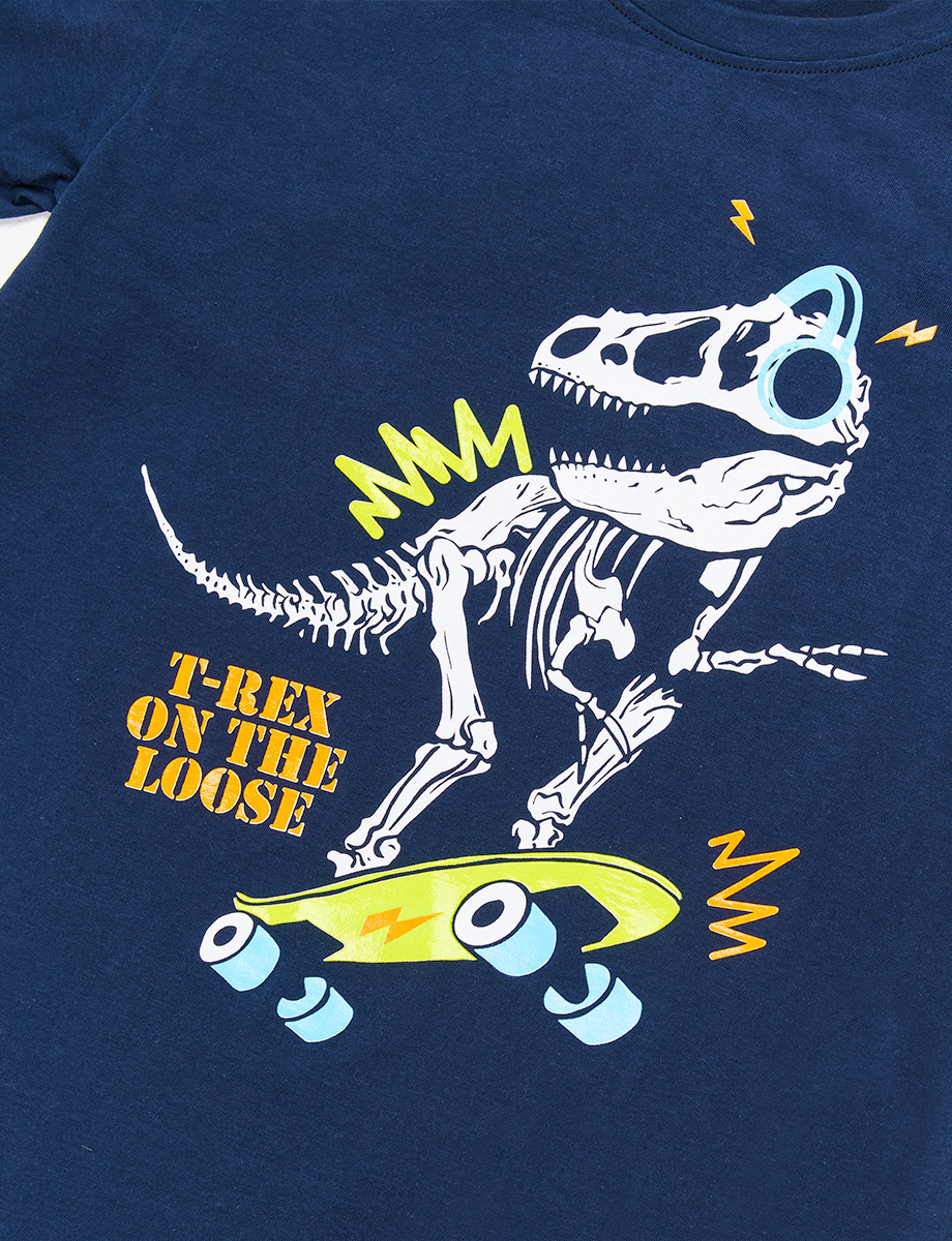 Camiseta T-Rex azul marino
