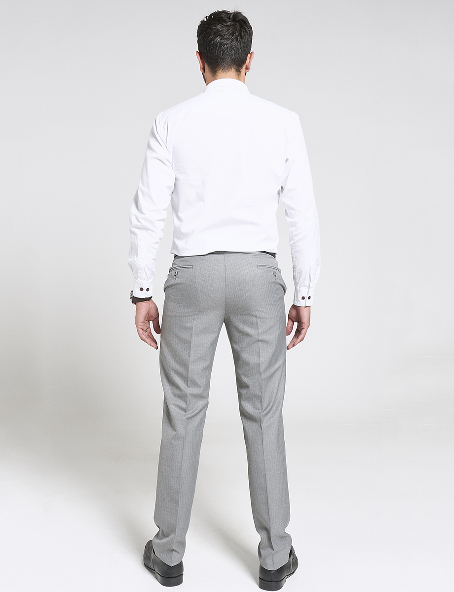Pantalón Clásico Gris Claro