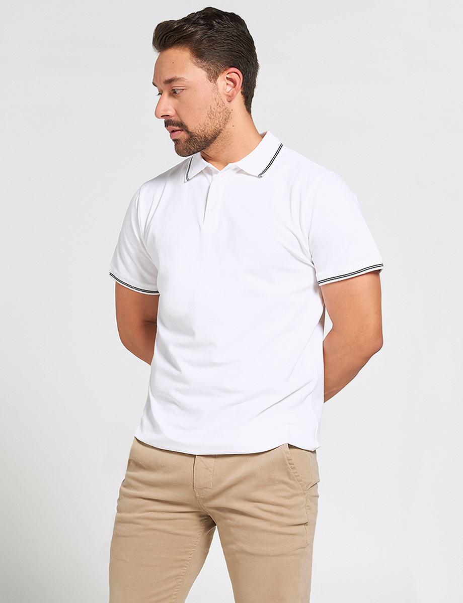 Polo Básica Slim Blanca