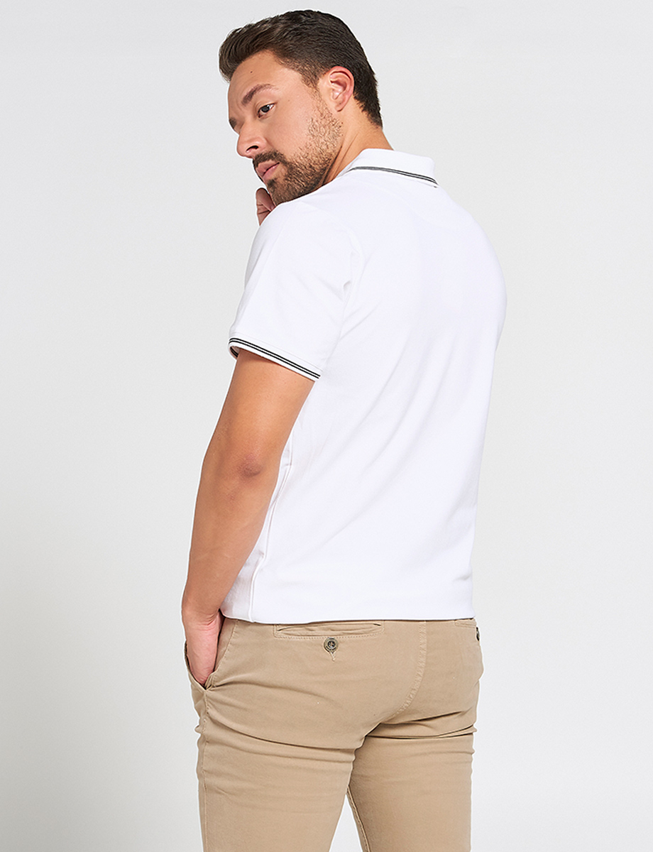 Polo Básica Slim Blanca