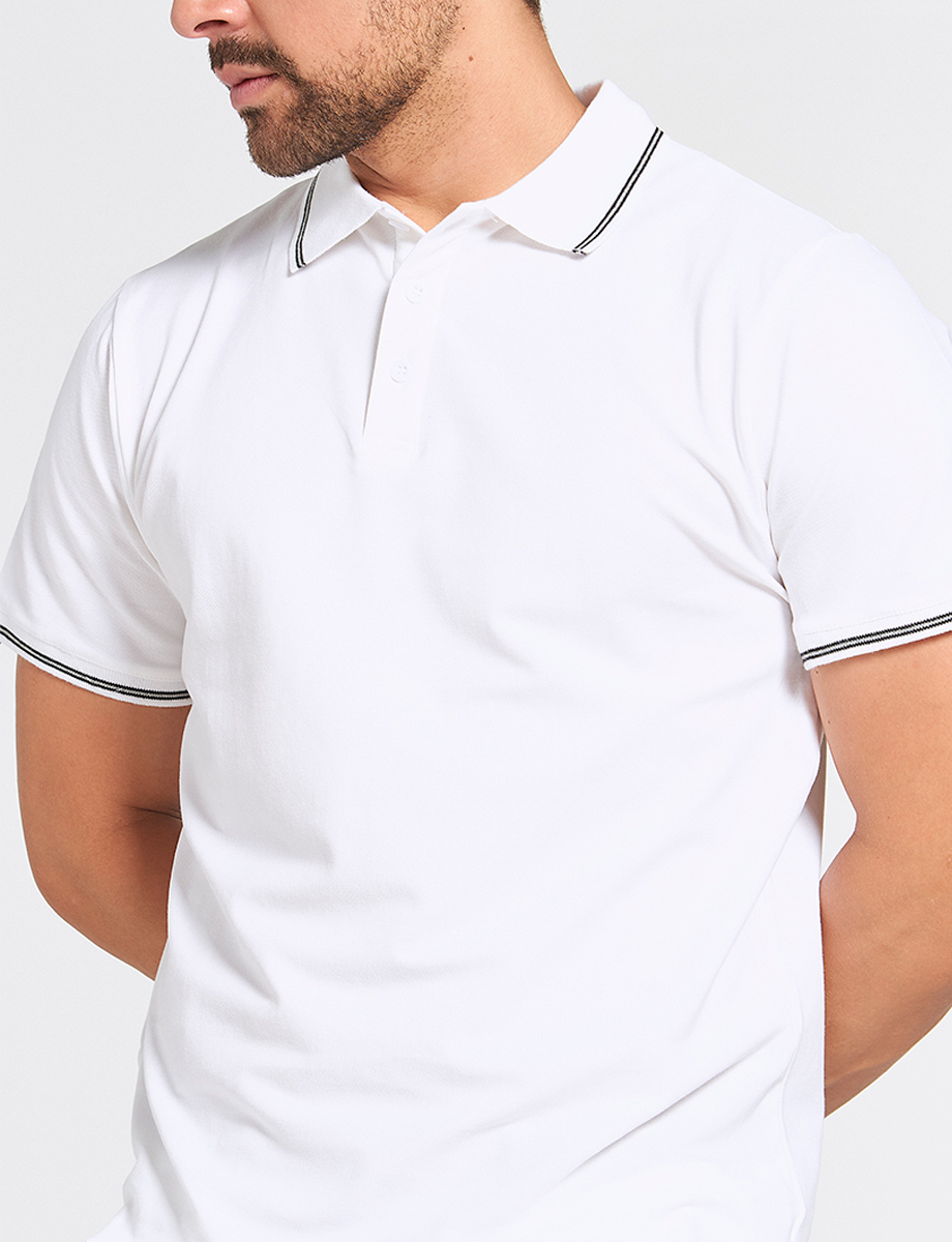 Polo Básica Slim Blanca
