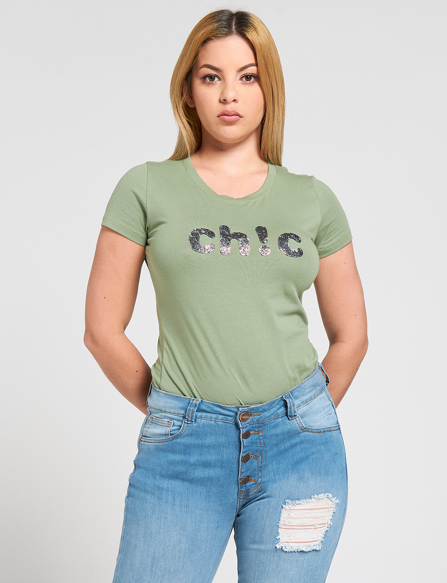 Camiseta Chic verde oliva