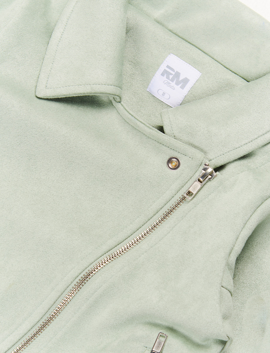 Chaqueta Suede Unicolor con Cremallera