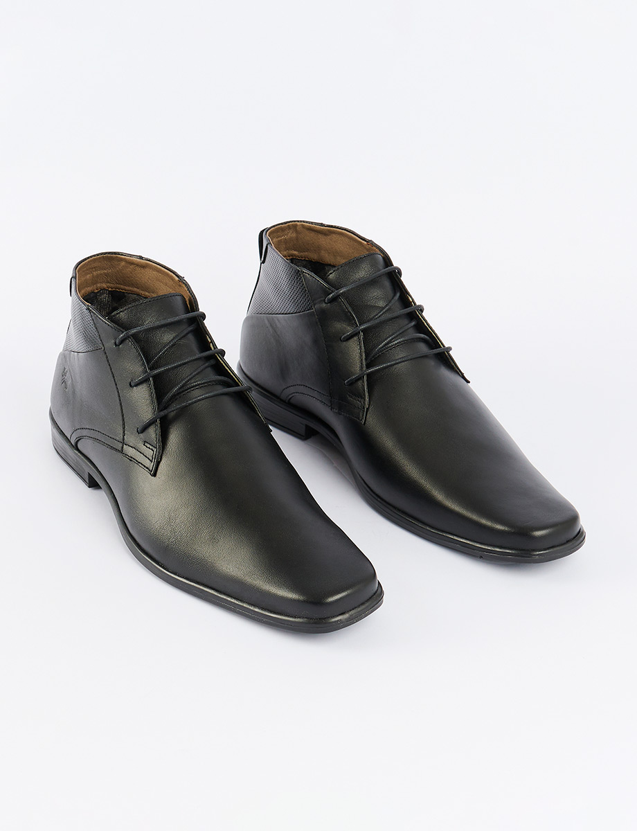 Botín con cordones Negro