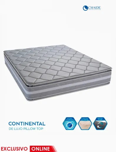 Colchón Continental de Lujo Pillow Top 1 ½ Plazas | Chaide
