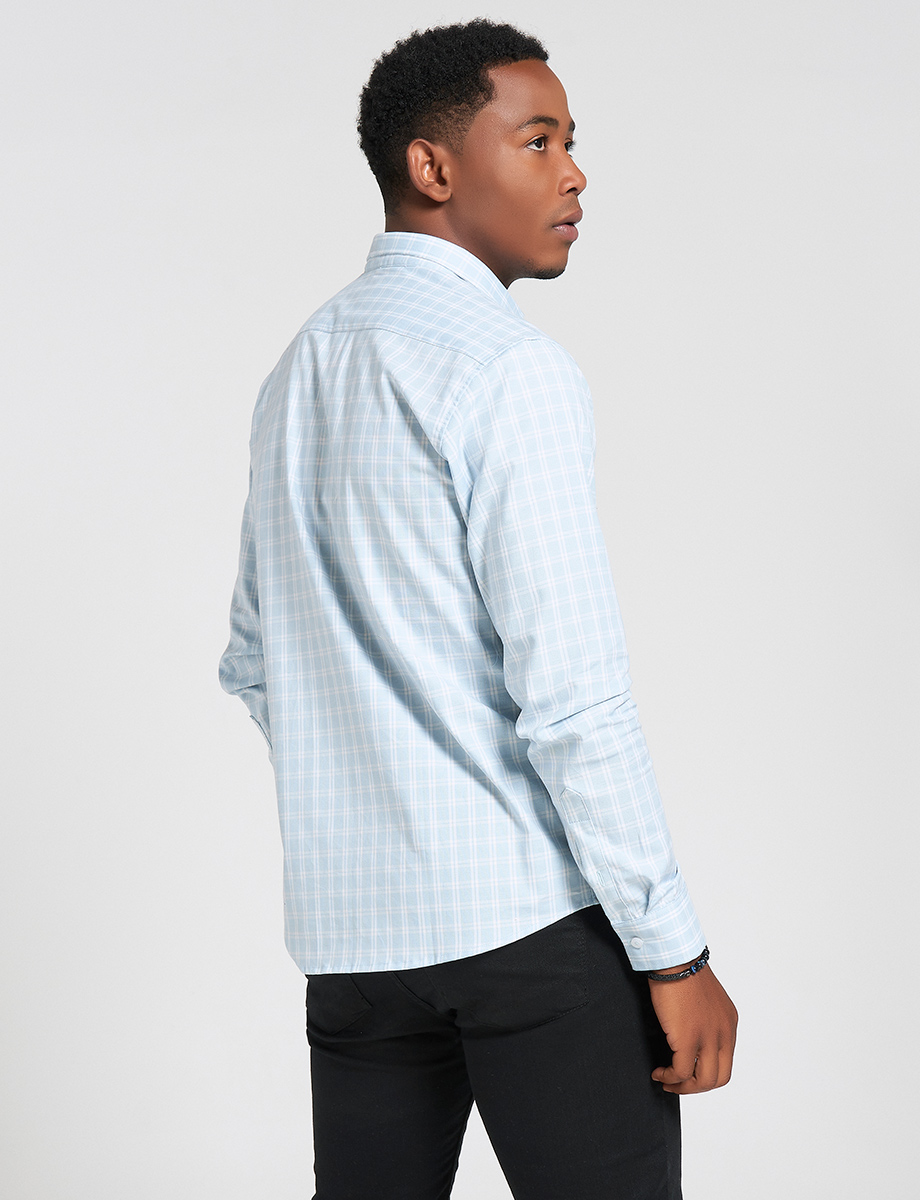 Camisa Cuadros celeste