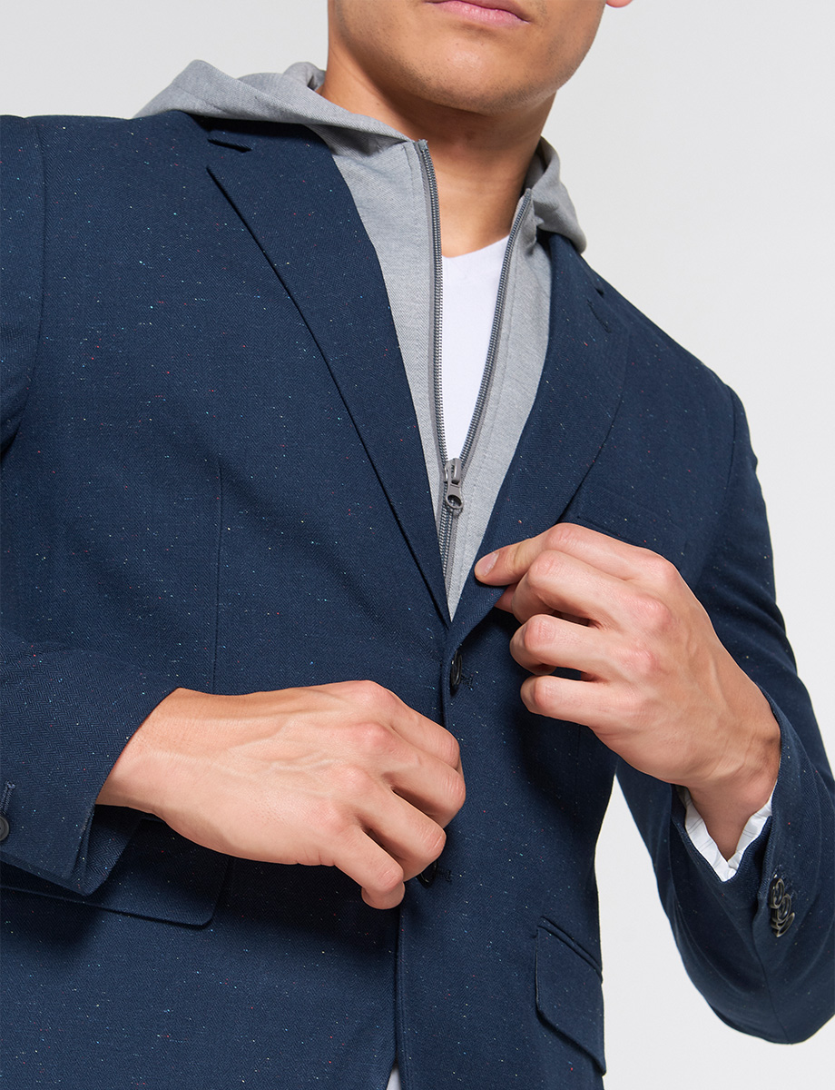Blazer Azul con Capucha