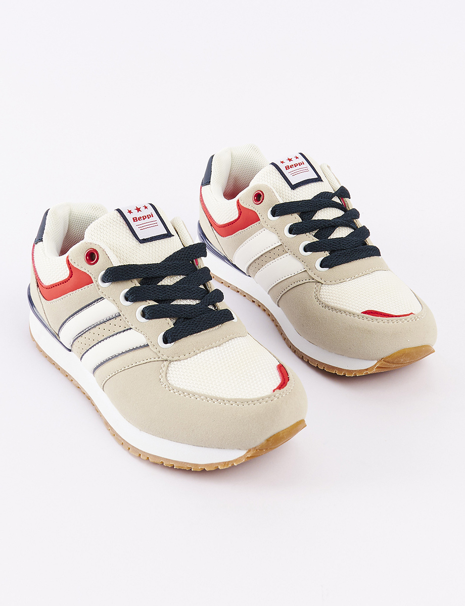 Sneaker Combinado con Cordones | Beppi