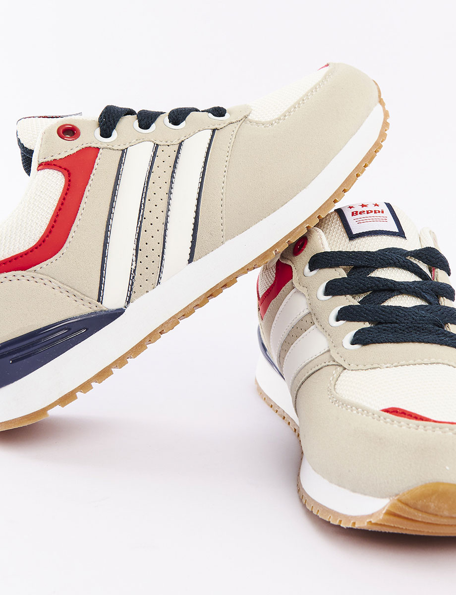 Sneaker Combinado con Cordones | Beppi