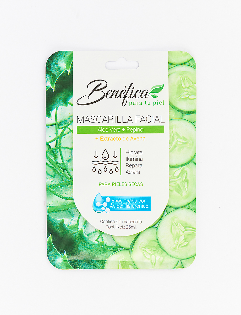 Mascarilla Facial Aloe Vera + Pepino Benéfica