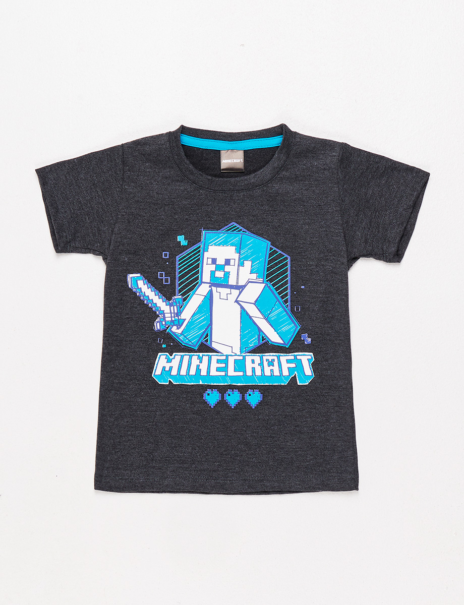 Camiseta esc Minecraft Gris oscuro