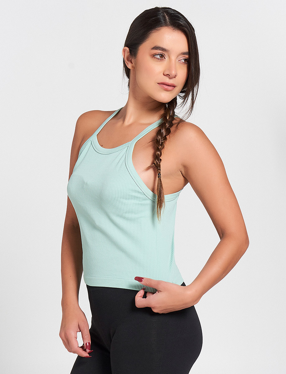 Crop Top Rib de Tiras