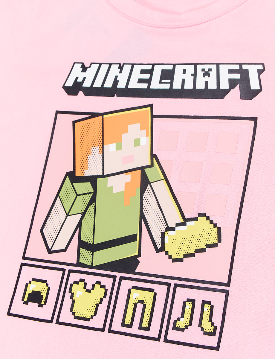 Camiseta Minecraft rosado