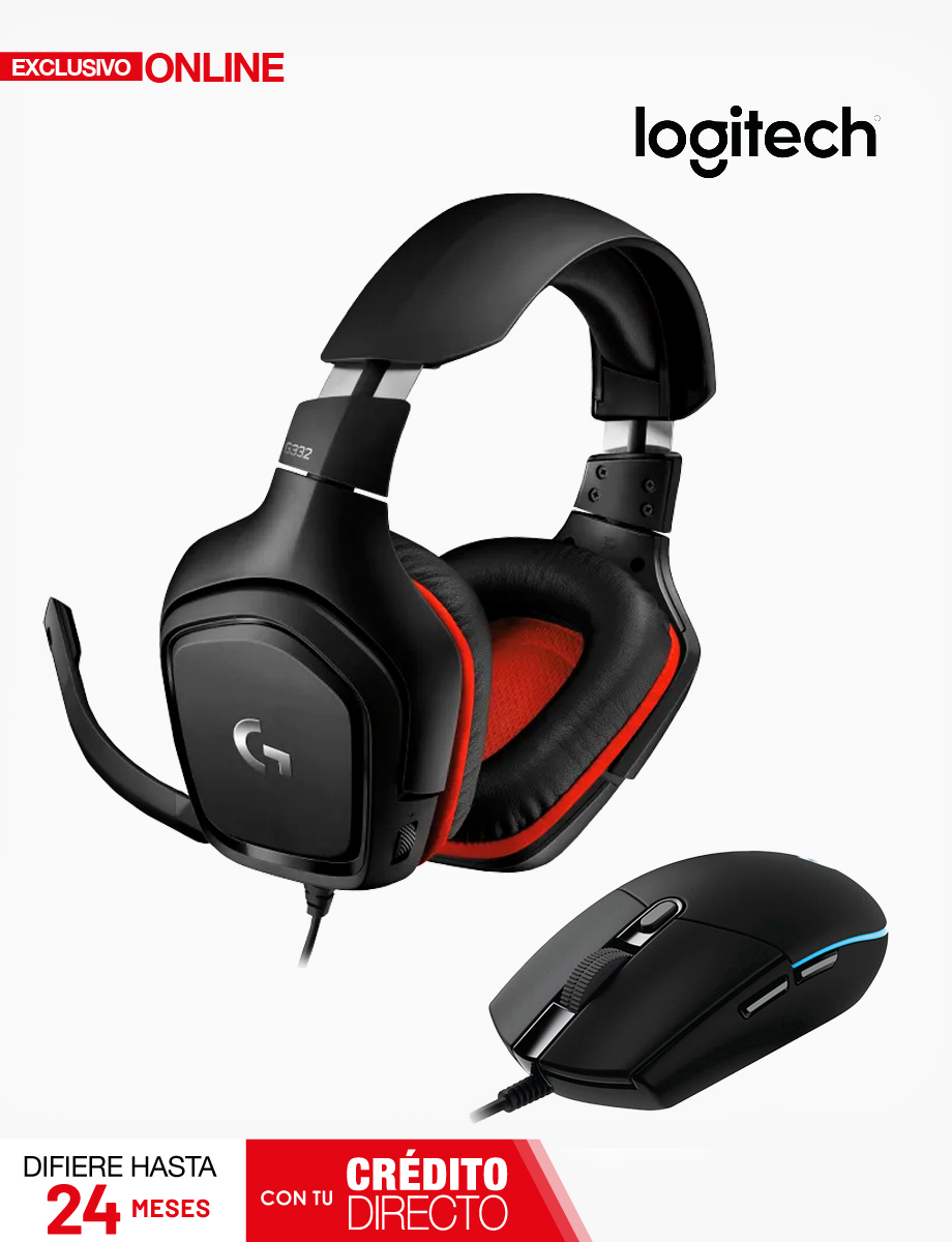 Combo Audífonos G332 + Mouse G203 Logitech